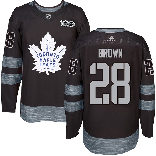 Adidas Maple Leafs #28 Connor Brown Black 1917-100th Anniversary Stitched NHL Jersey - Click Image to Close